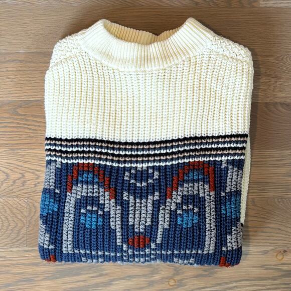 VTG 70s Silton California Fisherman Sweater RARE Aztec Thunderbird Mens Large - Picture 7 of 7